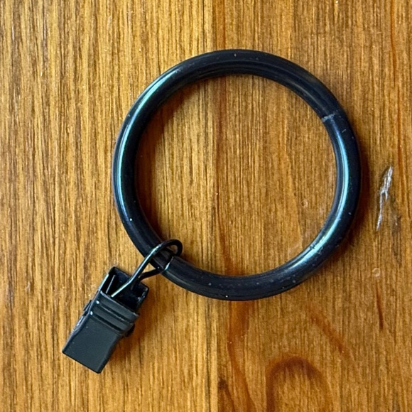 60 Black Curtain Rod Rings - Picture 4 of 5